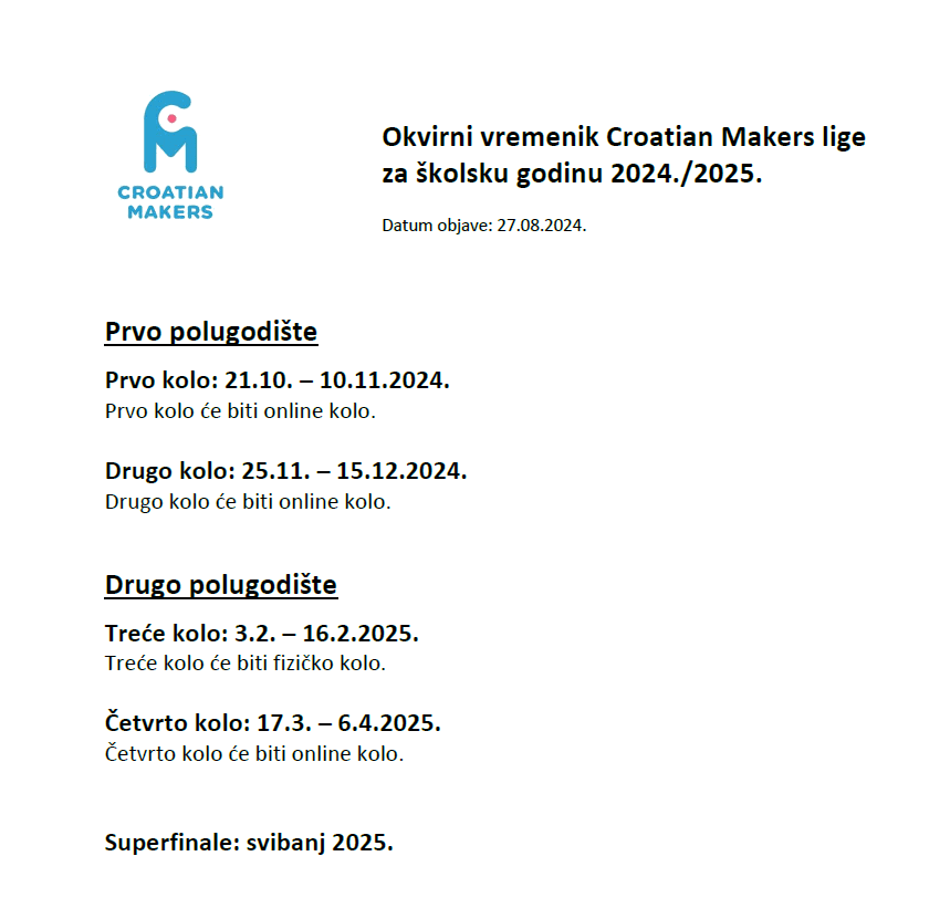 Okvirni vremenik Lige